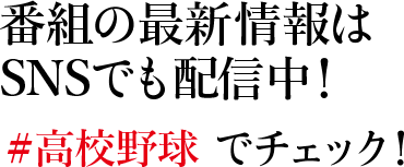 高校野球の最新情報は<br>SNSでも配信中！＃高校野球 でチェック！
